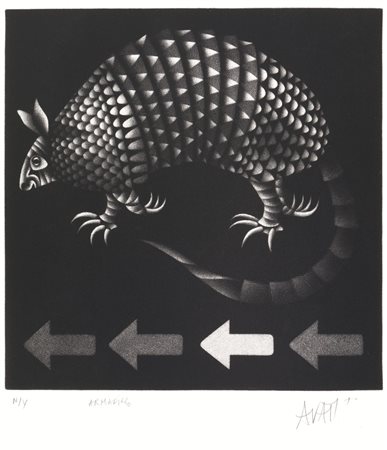 Avati, Mario (Principato di Monaco 1921 - 2009)COPPIA DI INCISIONIArmadillo....
