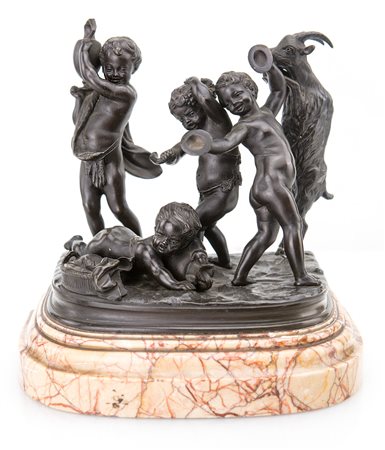 Gruppo in bronzo brunito, Francia, XIX secolo