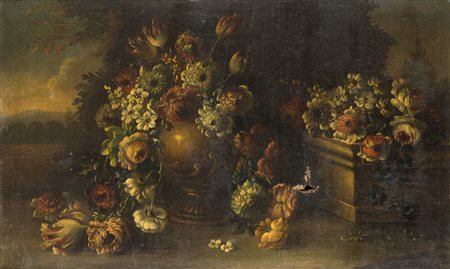 Scuola Romana del XVII secolo Natura morta di fiori