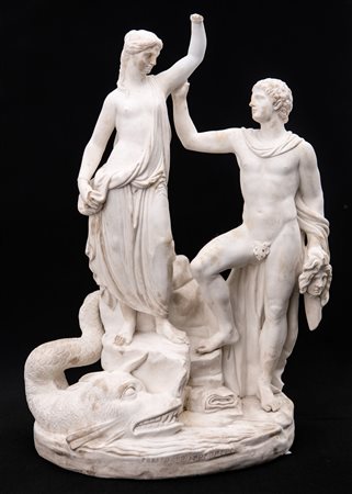 Filippo Tagliolini (Fogliano, 1745 - Napoli, 1809) Gruppo in biscuit, Napoli, Real Fabbrica Ferdinandea, inizi del XIX secolo