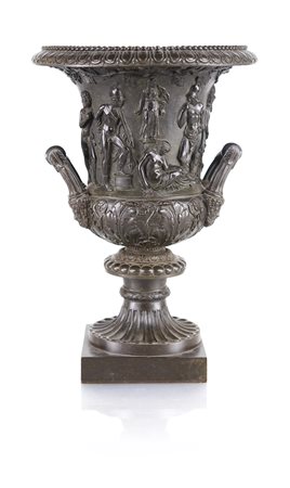 Vaso Medici in bronzo brunito, XIX secolo