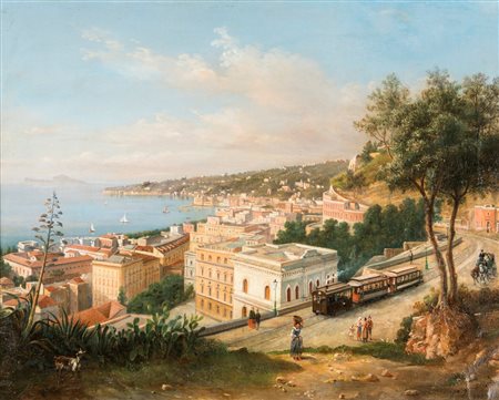Jean Grossgasteiger (Napoli, 1821 - Madrid, ?) Veduta di Napoli