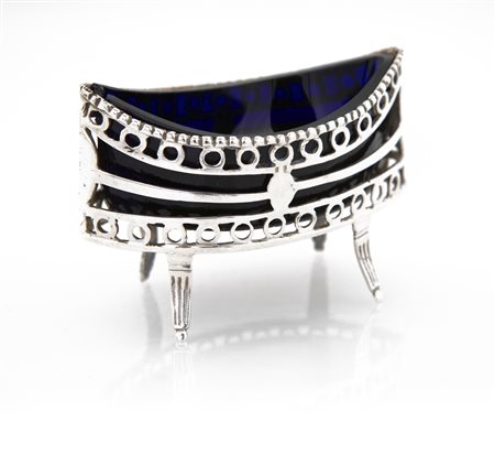 Antica saliera in argento, probabilmente Francia, fine del XVIII/inizio del XIX secolo