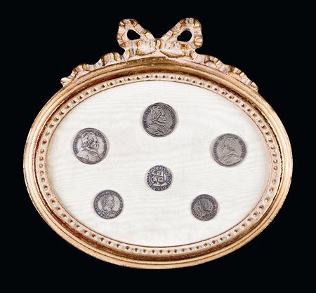 Sei riproduzioni di monete antiche in argento 925