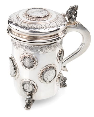 Tankard in argento 835, Austria, inizi del XX secolo