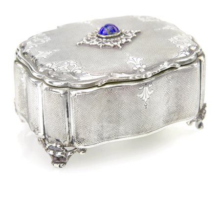 Scatola portagioie in argento 800/1000, prima metà del XX secolo