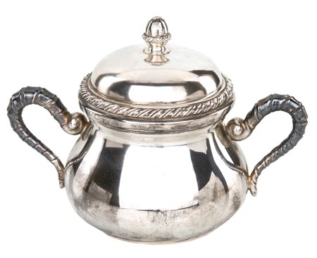 Zuccheriera biansata in argento 800