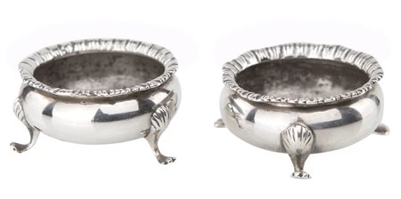 Coppia di saliere da tavola in argento 925, città di Sheffield, 1928