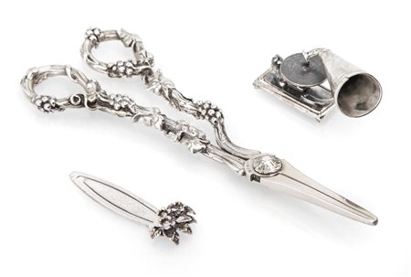 Lotto composto da tre oggetti in argento 800