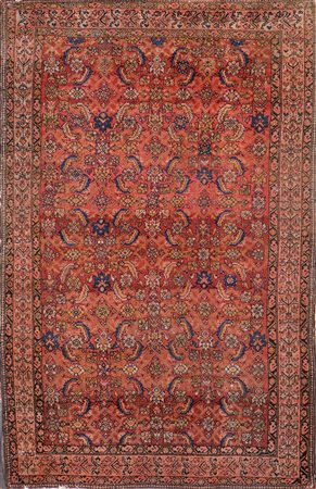 Tappeto Farahan fondo rosa dughi, Persia, fine XIX/inizio XX secolo