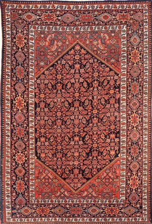 Tappeto fondo nero con cantonali rossi