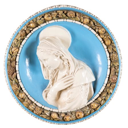 Tondo in gesso smaltato, XX secolo