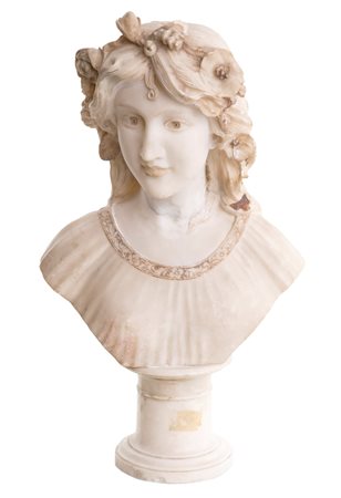 Giovanni Fanfani (XIX/XX secolo) Busto di giovane donna in alabastro