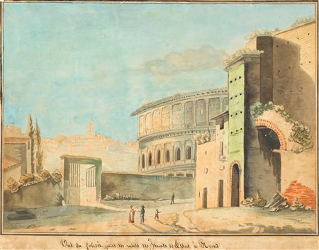 Pittore fine del XVIII secolo Veduta del Colosseo