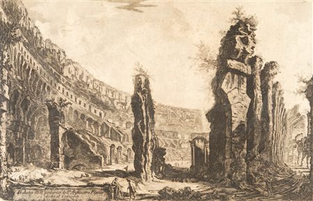 Giovanni Battista Piranesi (Mogliano Veneto, 1720 - Roma, 1778) Veduta dell'interno dell'anfiteatro Flavio detto il Colosseo