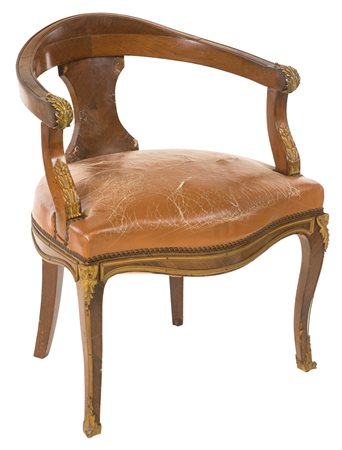 Poltrona da scrittoio in noce