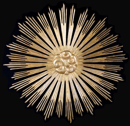 Grande raggiera in legno dorato, XVIII secolo