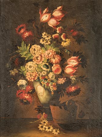 Scuola romana del XIX secolo Natura morti con fiori