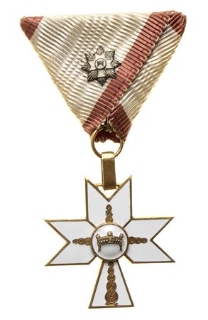 CROAZIA, STATO INDIPENDENTE - ORDINE DI S. SVONIMIRO, INSEGNA DI TERZA CLASSE CON ROSETTA