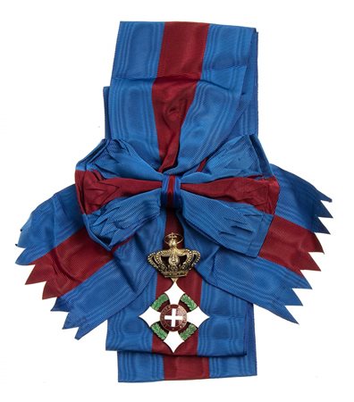 ITALIA, REGNO - ORDINE MILITARE DI SAVOIA, PENDENTE E FASCIA DI GRAN CROCE 