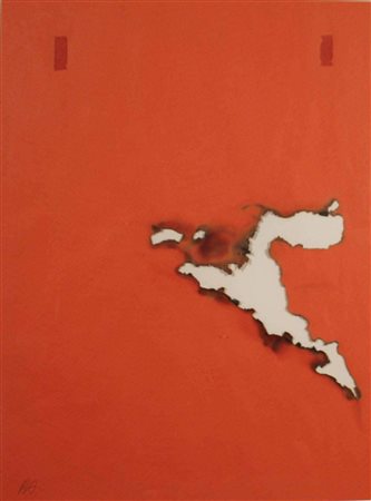 Bernard Aubertin Carta rossa Brulleè 1970
