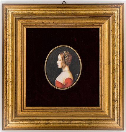 Miniatura con ritratto di dama, da Giovanni Ambrogio de Predis