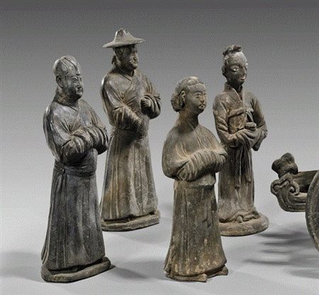 Yuan very rare horse cart and people