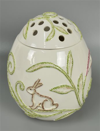 VASO PORTAFIORI in porcellana marca Villeroy & Boch, h. 25cm 1990 circa