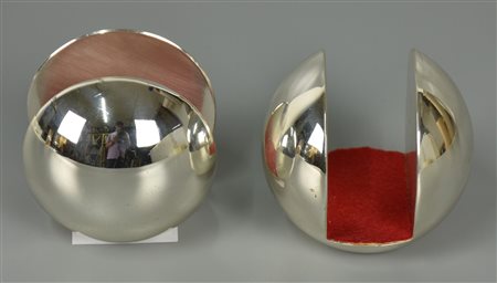 COPPIA DI PORTATOVAGLIOLI in metallo argentato h cm 5