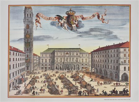 PIAZZA DELLE ERBE stampa colorata su carta cm 35x49,5