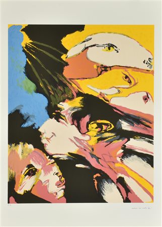 Remo Brindisi VOLTI serigrafia su carta, cm 70x50; es. p.a. firma