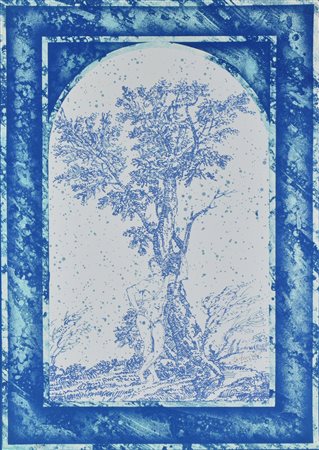 Fernando De Filippi SENZA TITOLO (BLU) litografia su carta, cm 68x47,5; es....