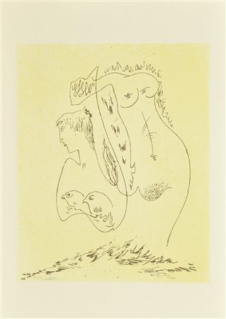 Andre' Masson PUBERTE' litografia su carta (d'apres), cm 48x33,5 firma in...