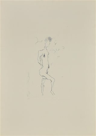 Ernesto Treccani PICCOLO NUDO acquaforte su carta, cm 32,5x21,8, su foglio cm...