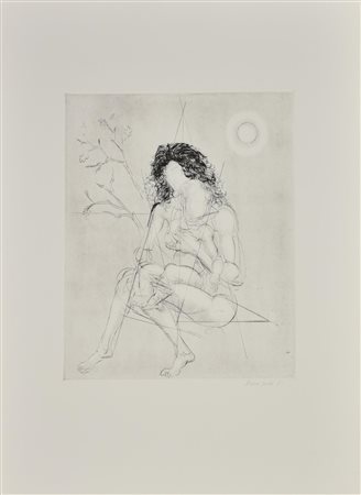 Piero Leddi SENZA TITOLO acquaforte acquatinta, battuta cm 39,7x31,7, su...