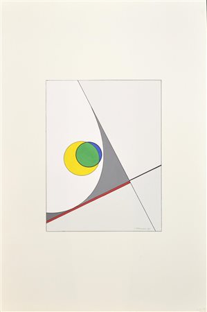 Luigi Veronesi COMPOSIZIONE tempera e china su cartoncino, cm 52x34,5 firma e...