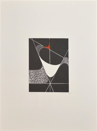 Luigi Veronesi SPAZIO R xilografia su carta, cm 28x20; foglio cm 70x50; es....