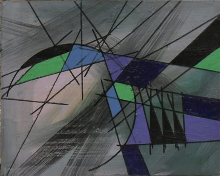 Loris Ferrari COMPOSIZIONE olio su carta applicata su tela, cm 24x30 sul...