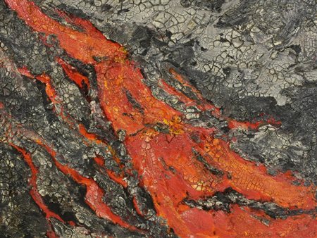 Vittorio Marone COLATA LAVICA tecnica mista e collage su masonite applicata...