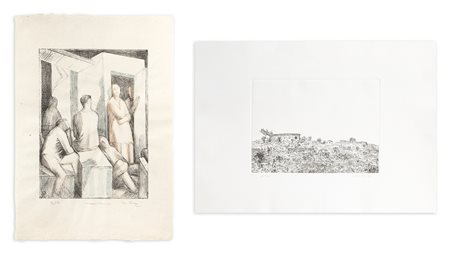 AUTORI VARI (FERRAZZI E OMICCIOLI) - Lotto unico composto da 2 opere grafiche