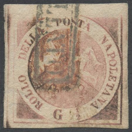 1858, 1/2gr. N.1a Rosa Lilalceo, usato. (A) (Cat.800)