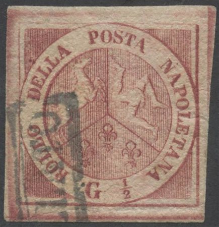 1858, 1/2gr. Carminio Vivo N.2a (A+) (Colla) (1100)