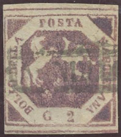2gr. Violetto, falso dell'epoca del II tipo, N.F2b. A filo a Sinistra. (A) (550)