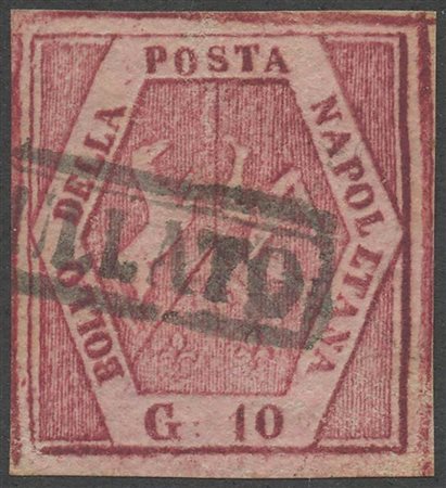 10gr Carminio Violaceo, falso dell'epoca del IV tipo. Molto poco comune di questa qualità. (Lux) (A.Diena) (450)