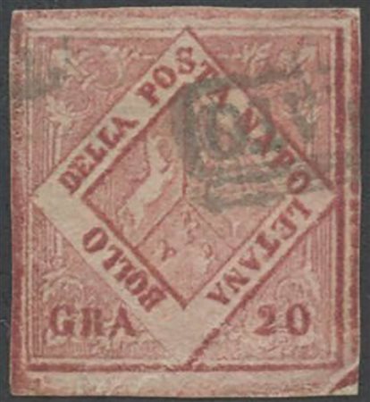 20gr Carminio, falso dell'epoca, N.13. (Lux) (A.Diena) (Cat.450)