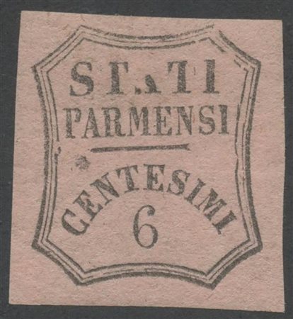 1857, N.1A con difetto di clichè ''A rotta in alto'' .  (Lux) (Em.Diena) (Cat.800++)