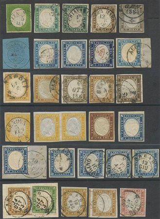 Sardegna, Lotto composta da II°, III° e IV° emissione. Qualità mista, in genere ottima.Diverse firme peritali