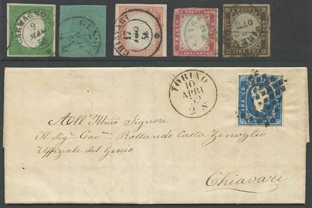 Grande Lotto composto da oltre 500 oggetti tra Lettere, Frammenti, francobolli usati e nuovi; per la quasi totalità appartenenti alle diverse emissioni di Sardegna più alcuni francobolli di Pontificio