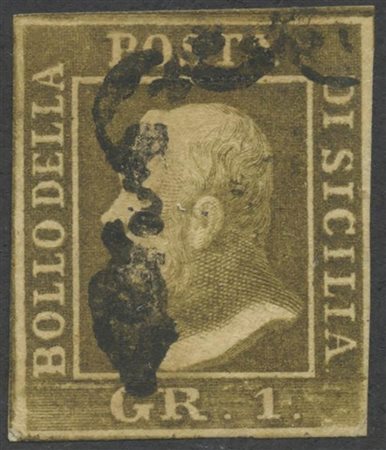 1859, 1gr. Bruno Oliva Chiaro N.4c, usato. (A+) (Raybaudi, Em.Diena) (Cat.300)