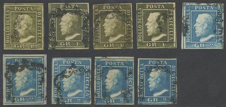 Lotto di nove esemplari usati, tutti di ottima qualità. (A+/Lux) (Cat.2875)